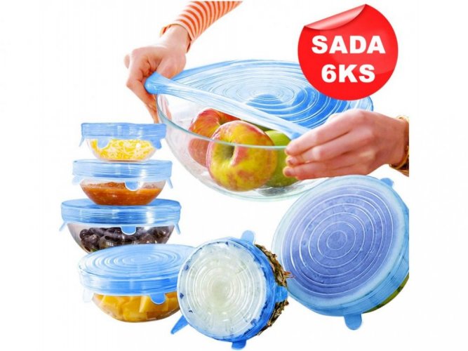 Silicone lids for food Super Stretch - 6pcs