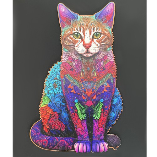 Dřevěné puzzle - Kočka