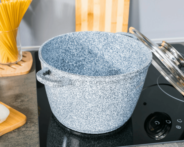 Set of ceramic-marble pots - 4 pcs, grey