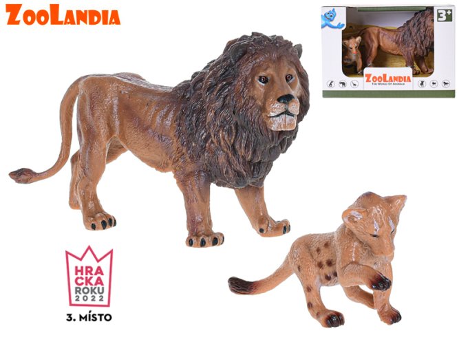 Zoolandia lev s mláďaťom 8,5–13 cm v krabičke