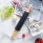 Silicone dough roller - 38 cm, wooden handle