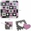 Foam puzzle on the floor 16 pcs - pink heart 30x30cm