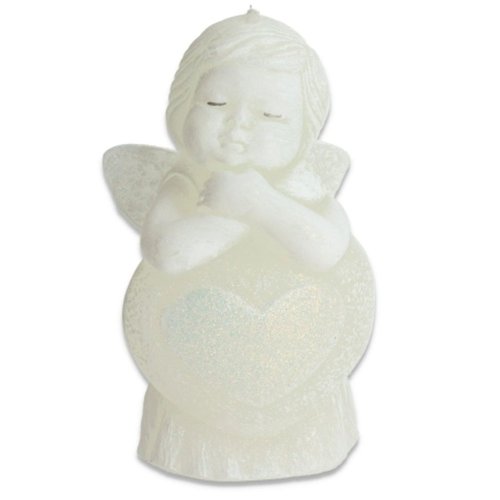 Bartek Svíčka figurka 200g 120 Angel with Heart ecru