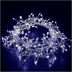 Venkovní vánoční nano řetěz 100 m 3000 LED s časovačem zelený kabel - studená bílá