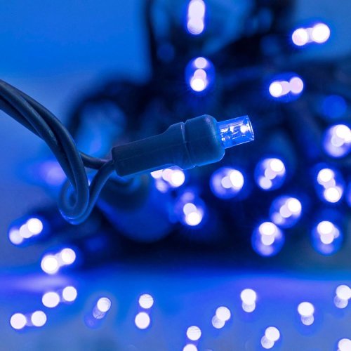 Vnitřní vánoční řetěz 10 m 100 LED - modrá