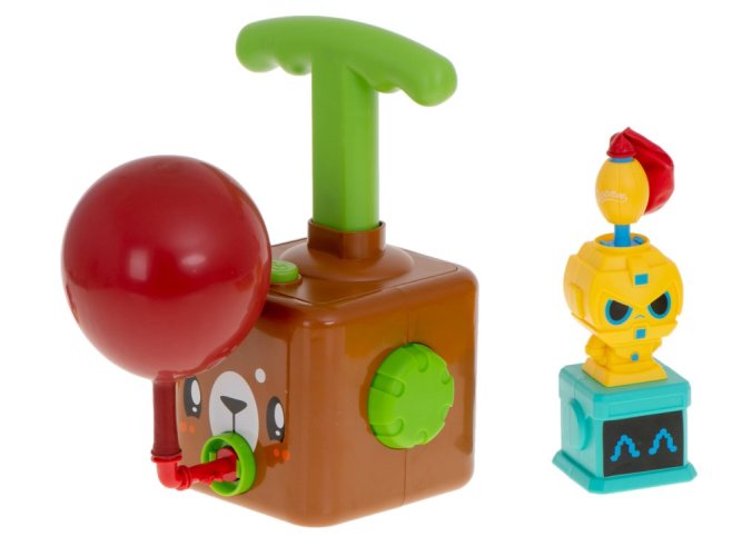 Aerodynamiczna wyrzutnia balonów z misiem w samochodzie