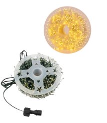 Venkovní vánoční nano řetěz 20 m 600 LED se záblesky s časovačem zelený kabel - teplá bílá