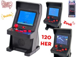 Play Today herní konzole 13cm na baterie s barevnou obrazovkou 120 her se světlem a zvukem v krabičce