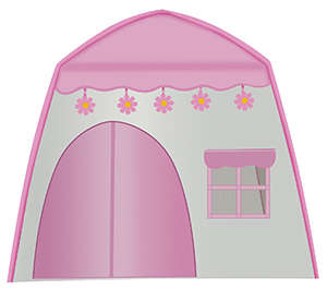 Children's tent house with cotton lamps