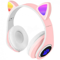 Wireless headphones with cat ears - B39M, pink