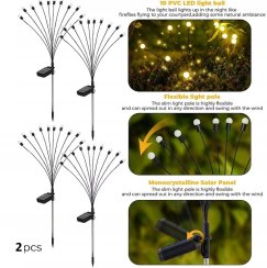 Solární lampa svítící větvičky sada 2 ks