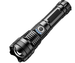 Taktická svítilna 16,5x4x4 cm s akumulátorem 2200 mAh