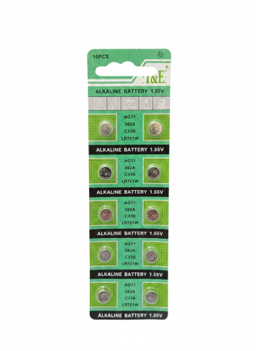 Alkalické knoflíkové baterie AG11 1.55V – sada 10 ks