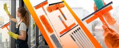 Teleskopowy kij do mycia okien 1,8 m mop ściągaczka do szyb długi 2w1 - OR1321