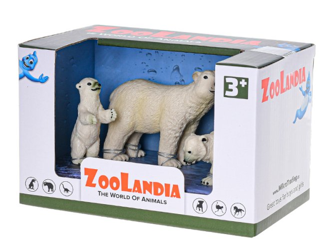 Zoolandia ľadový medveď s mláďatami v krabici