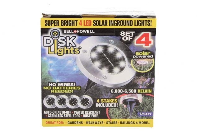 Sada kruhových solárnych svetiel 4 ks - Disk Lights