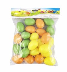 Vejce plast sáček 6cm/24ks mix barev