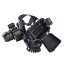 HEADLIGHT rechargeable headlamp with three headlights and zoom - black