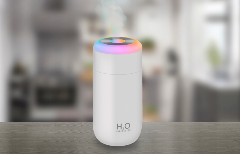 Ultrasonic air humidifier with LED light