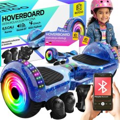 Elektrická skateboard hoverboard 6,5" Bluetooth reproduktory 250W – modrá, model E031-1