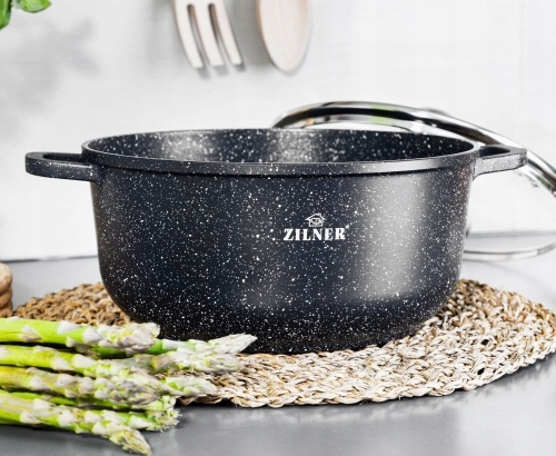 Set of 6 marble pots with non-stick surface