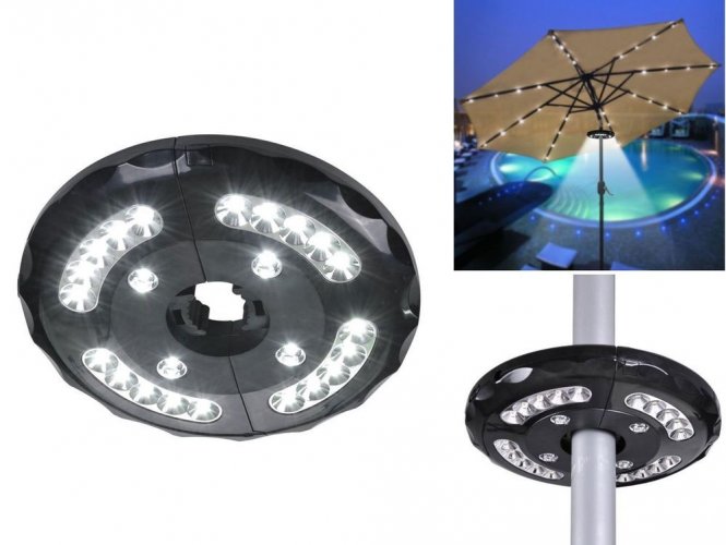 Lighting for parasol 24 LED diameter 20 cm