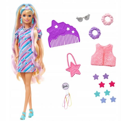 Barbie Totally Hair Fantastické vlasové kreace hvězdičková - MATTEL