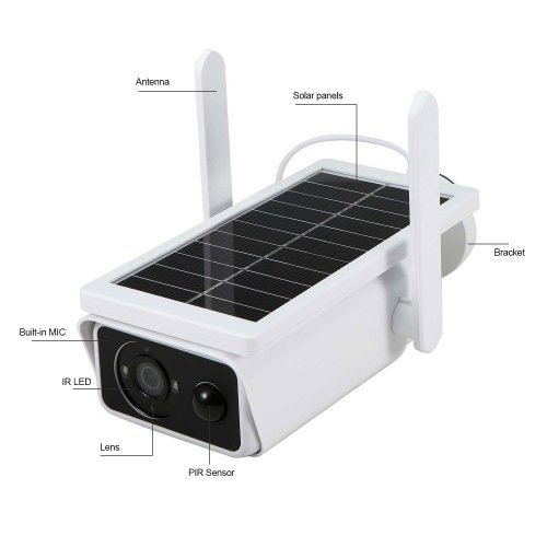 Solar outdoor Wi-Fi IP camera FullHD 1080P - battery-powered