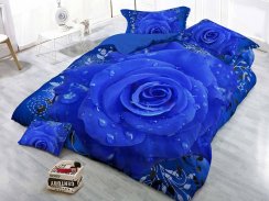 3D Microsatin bedding PINK - blue140x200 and 70x90cm