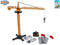2-Play Dopravný žeriav 40 cm s vozidlom a 50 doplnkami v krabici