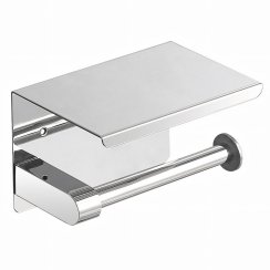 Uchwyt na papier toaletowy z półką chrom srebrny do łazienki toalety WC