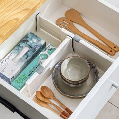 Regulowany organizer do szuflady DIVISERINO bez konieczności użycia narzędzi