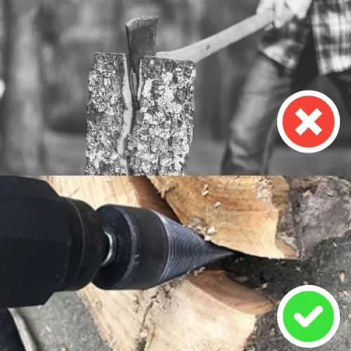 Drill for splitting firewood