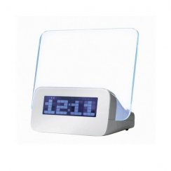 LED digital alarm clock with a table for writing messages