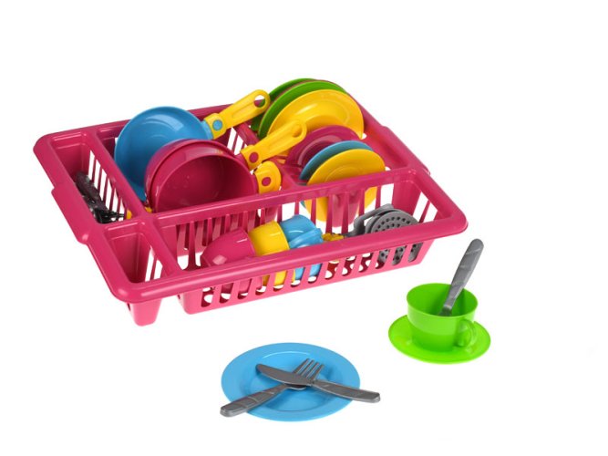 Kitchenware set with mesh drainer