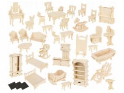 Wooden furniture for a dollhouse