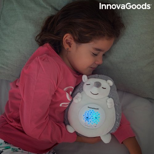 Pluszowa zabawka jeż z białym szumem i projektorem światła nocnego - InnovaGoods Spikey