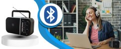 Przenośne radio kuchenne Bluetooth sieciowo-bateryjne z USB i anteną ER1071