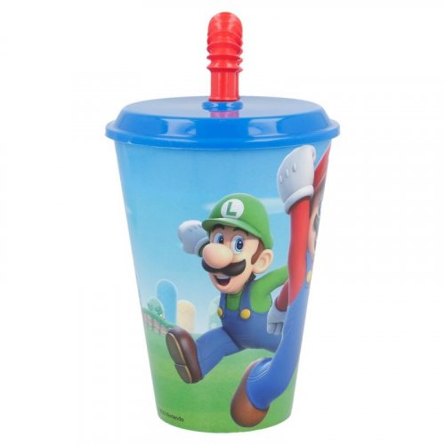 Plastikowy kubek dla dzieci ze słomką Super Mario
