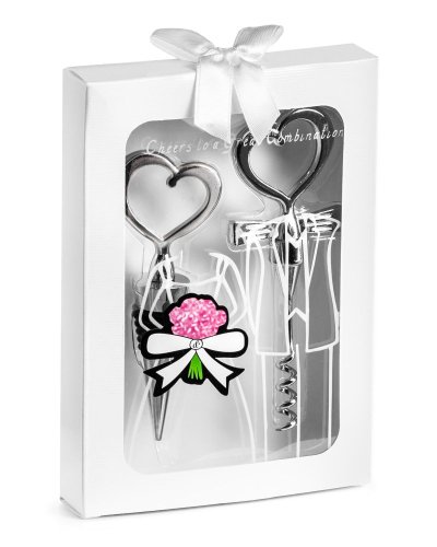 Heart-shaped wine stopper and opener - WHITE