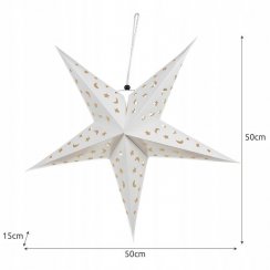 Svietiaca 3D LED hviezda 60 cm biela