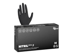Nitrilové rukavice NITRIL IDEAL3 100ks, nepudrované, černé, vel. M, 3.5 g