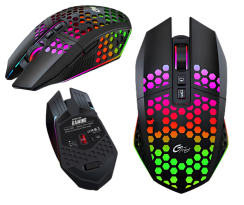 Bezdrátová herní myš RGB černá 1600 DPI