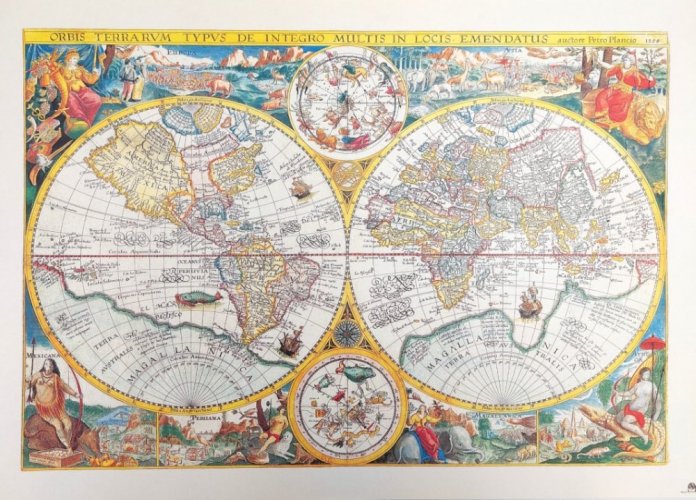 Stara mapa świata - P. Plancius 1594