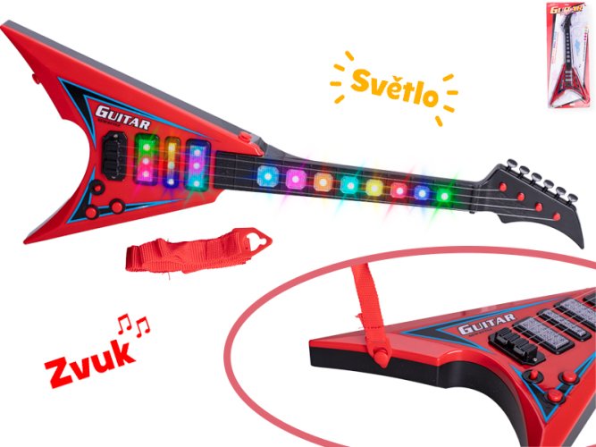58 cm batériová gitara so svetlom a zvukom na kartičke