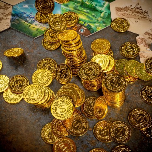 Set of gold game coins - 144 pcs