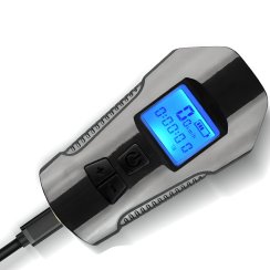 Cyklistické světlo LED s počítačem, zvonek, km, tachometr USB