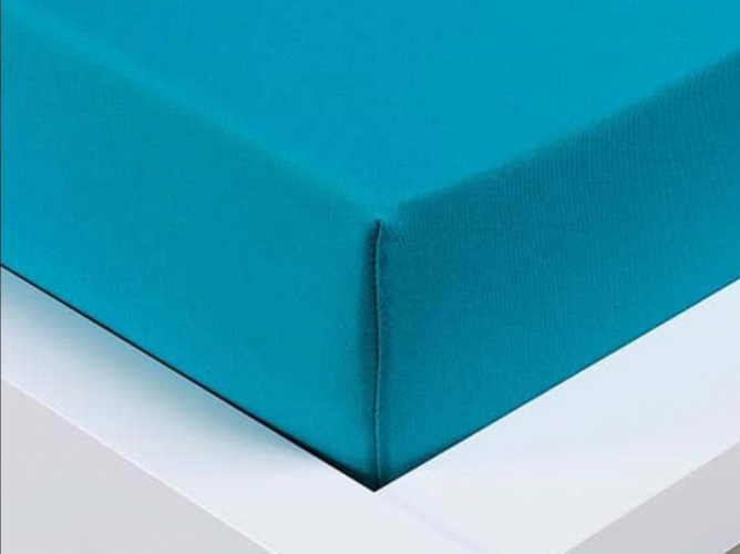 Jersey sheet Exclusive single bed - dark turquoise 90x200 cm