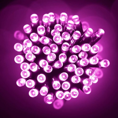 Vnitřní vánoční řetěz 5 m 50 LED - růžová