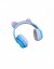 Bezdrôtové slúchadlá s mačacími ušami - B39M, modré